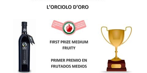 Oro Bailen Reserva Familiar Picual obtiene PRIMER PREMIO concurso internacional L'Orciolo d'Oro, categoría de frutados medios.